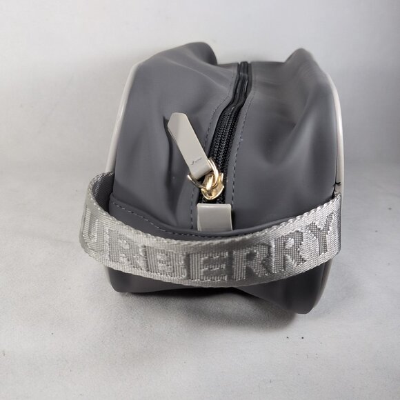 Burberry Cosmetics Bag Gray Logo Makeup Toiletry Travel Pack Perfume Fragrances - Picture 4 of 14